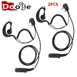 2PCS PTT MIC G Shape Earpiece Headset for Sepura STP8000 Walkie Talkie Ham Radio Hf Transceiver Handy C1035A
