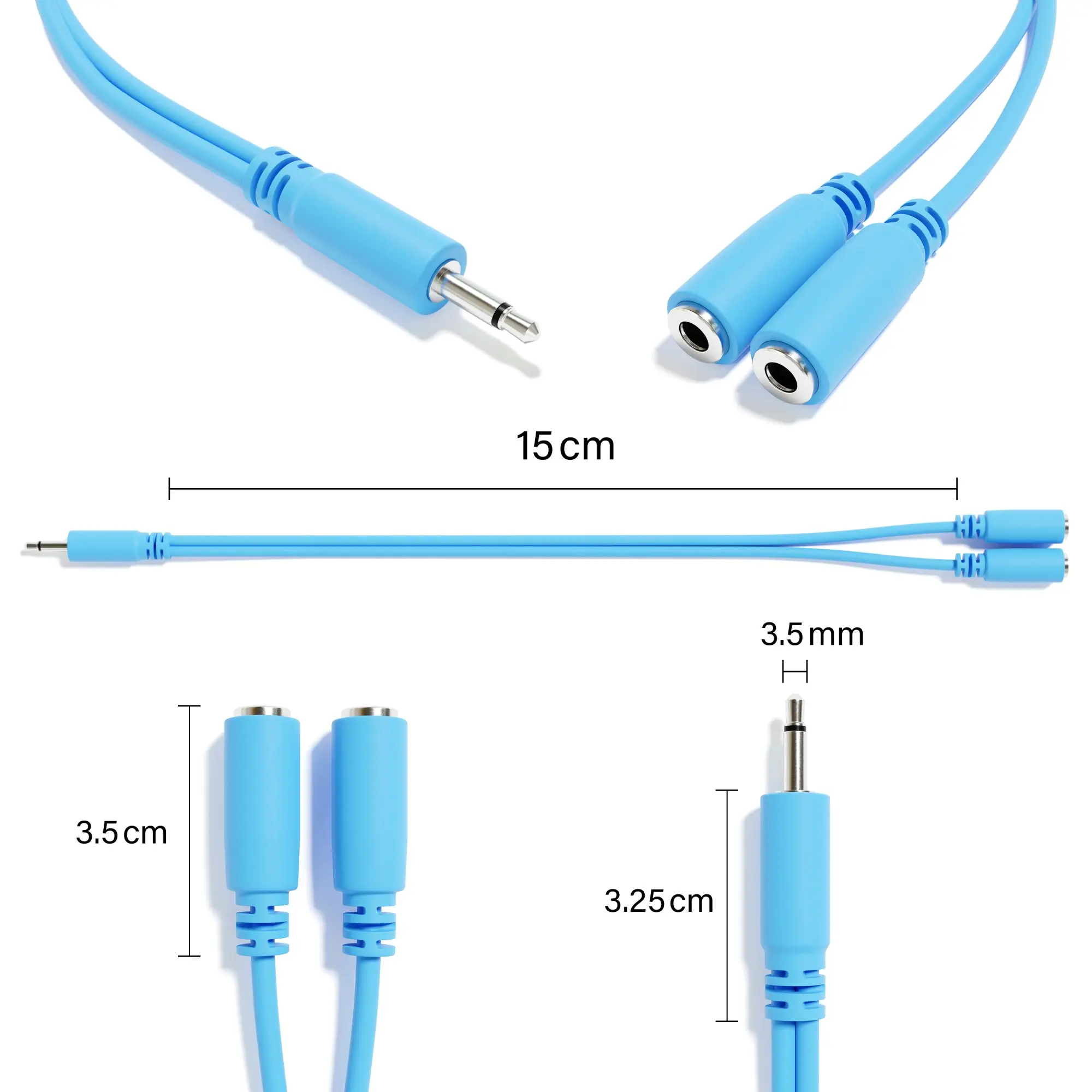 

ExcelValley - Mono Splitter Y Patch Cables - TS 3.5mm 1/8" Eurorack Synth Synthesizer