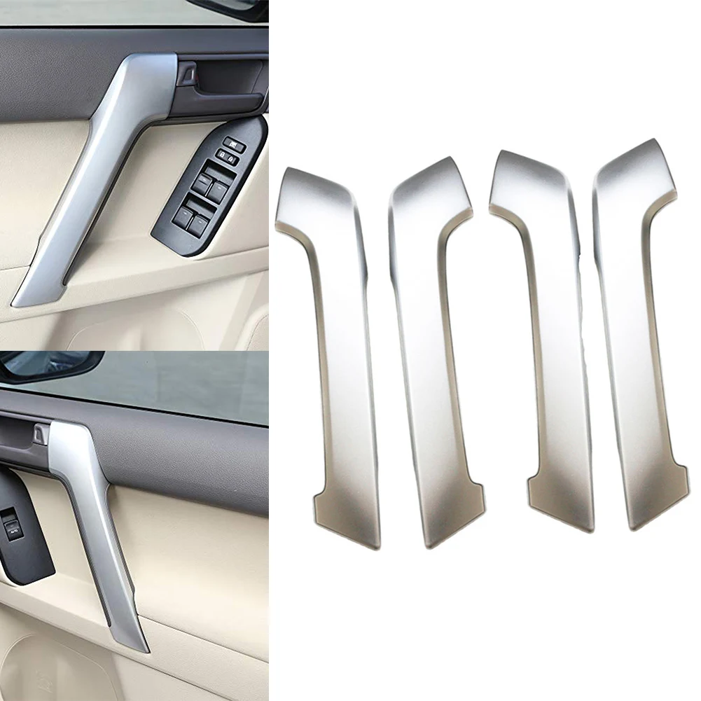 

For Toyota Land Cruiser Prado 2010 2018 Interior Door Handle Trim Replacement Kit 4PCS ABS Plastic Scratch Concealment Cover