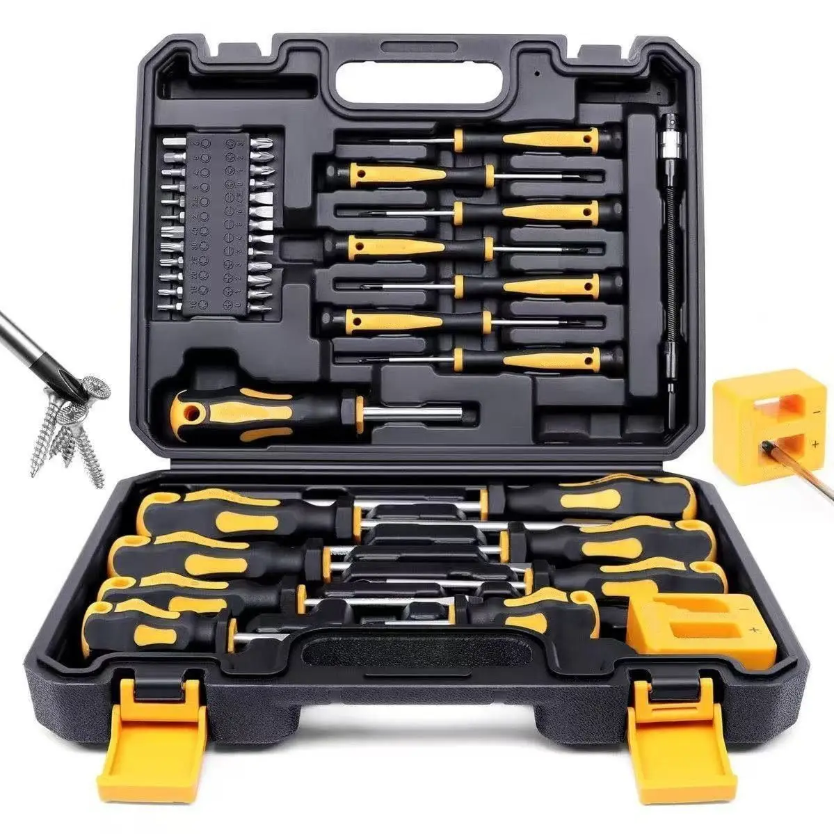 With magnetic professional cross word plum blossom screwdriver, set portable screwdriver magnetizer