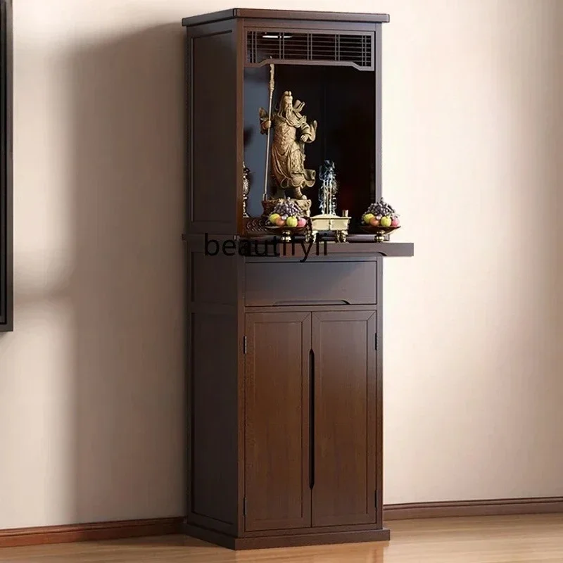 

yj21 Offering table Shentai solid wood Buddha cabinet new Chinese vertical cabinet offering table modern and simple Shentai ca