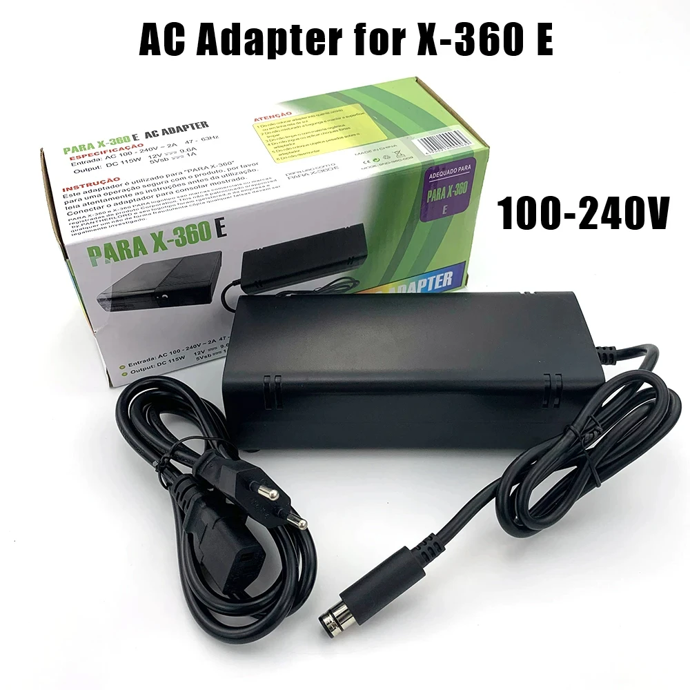 For Xbox 360 E Console Power Supply 110-240V AC Adapter Charger With Cable US EU UK Plug For Xbox 360E Host Replacement