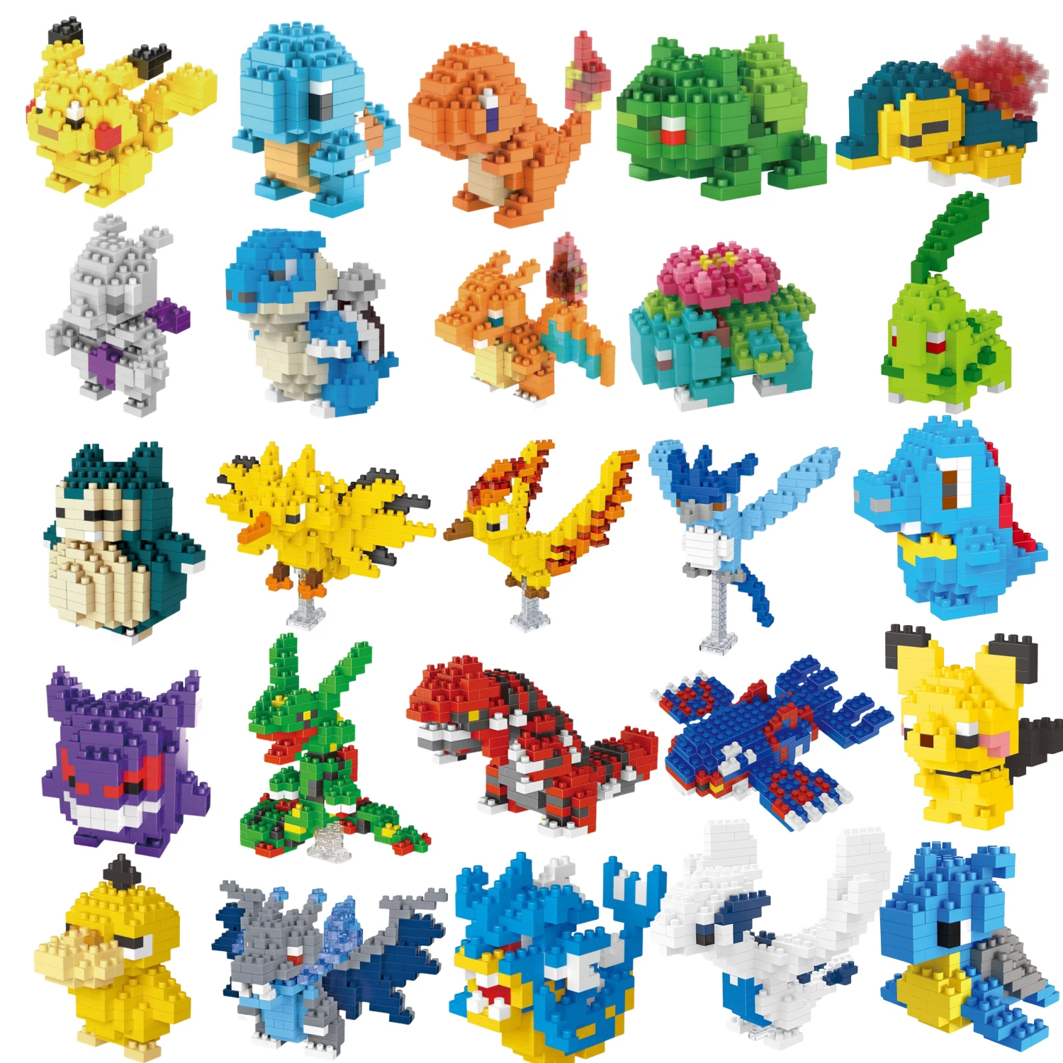 Bez pudełka Pokemon Małe Klocki Pokemon Nanoblock Kreskówkowy Pikachu Gra Edukacyjna Grafika Zabawki Pokemon Dla Dzieci Na Urodziny