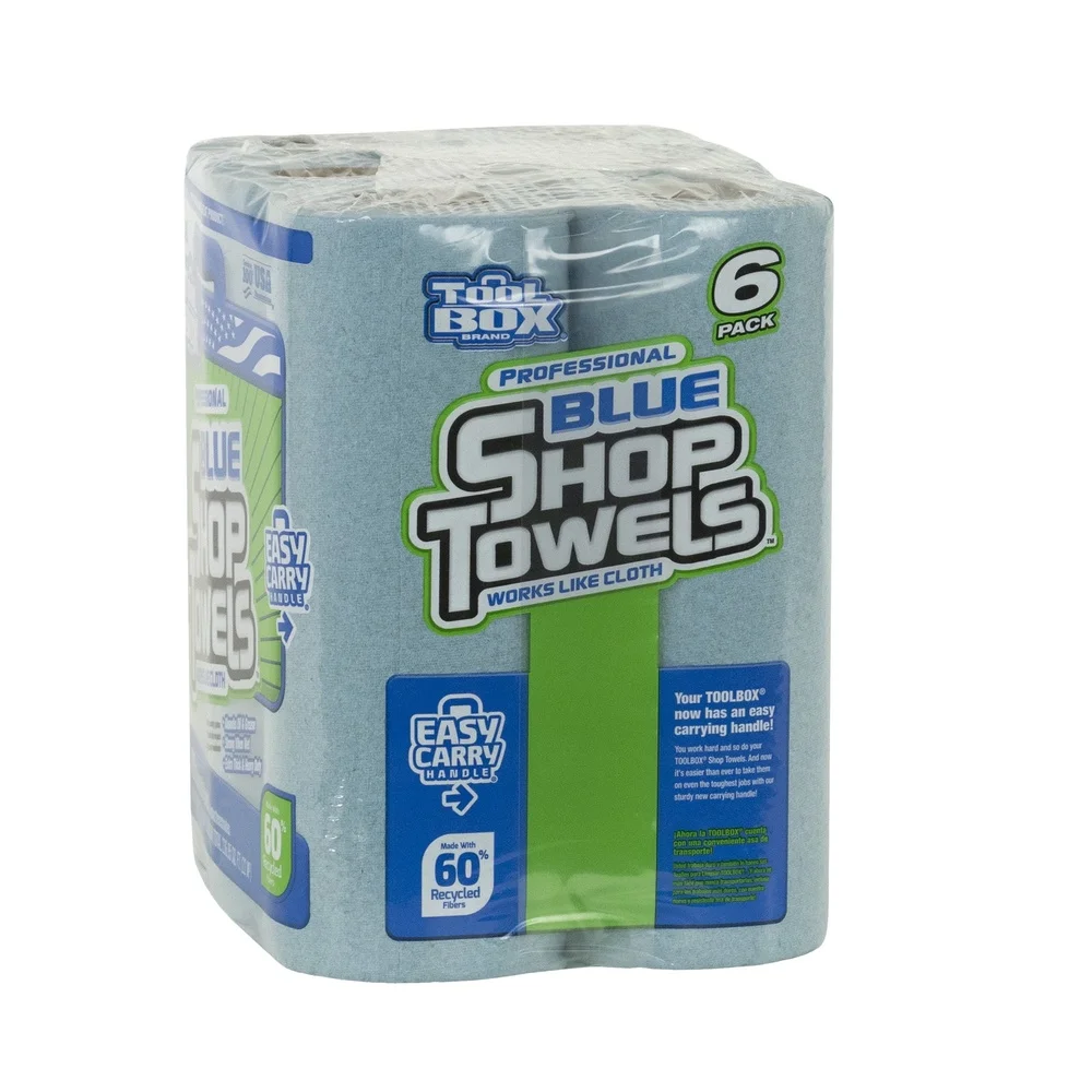مناشف متجر زرقاء متعددة الأغراض للاستعمال مرة واحدة، 6 لفات، 55 ورقة، ملابس تنظيف ناعمة ماصة شديدة التحمل، مكتب جراج منزلي مثالي #5