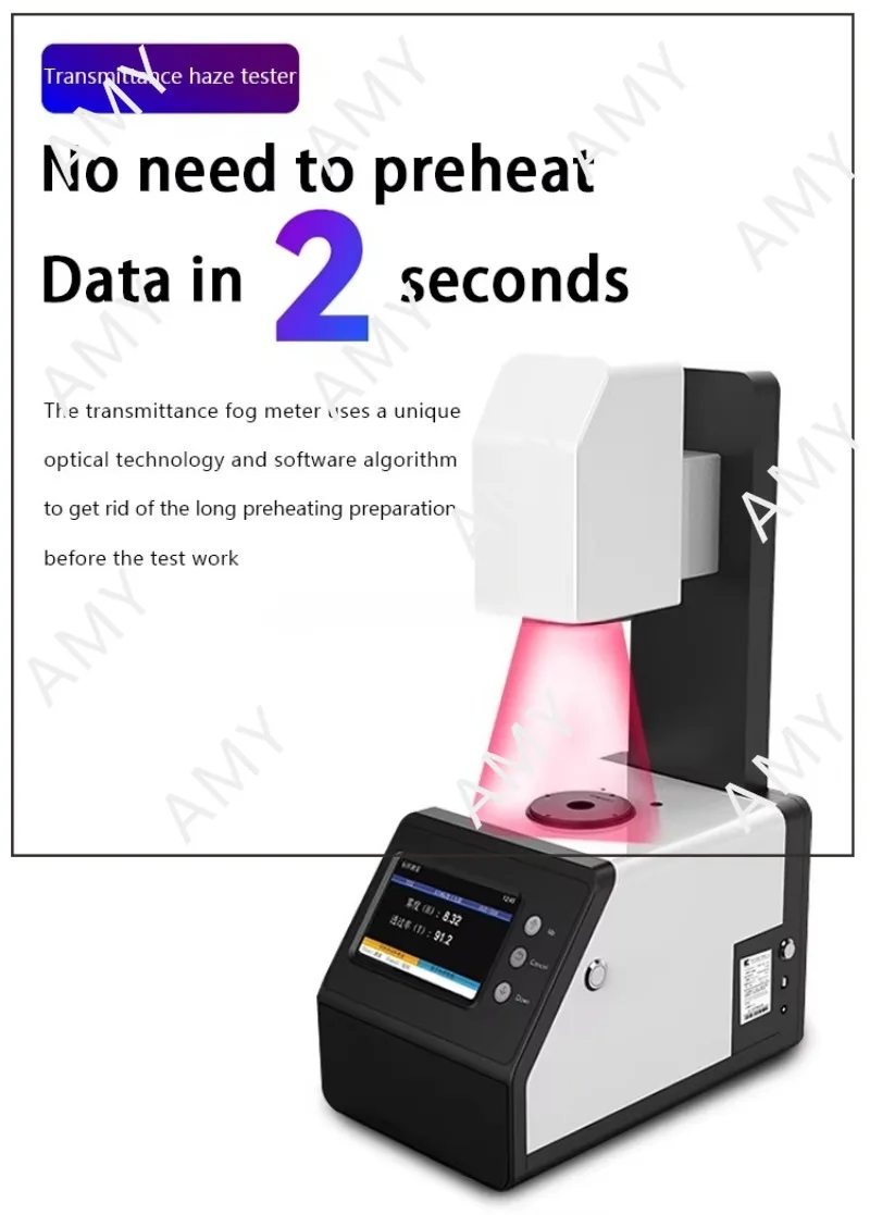 Medidor de neblina de transmitância de luz TH-100 tela de smartphone filme temperado testador de neblina de vidro de filme fino