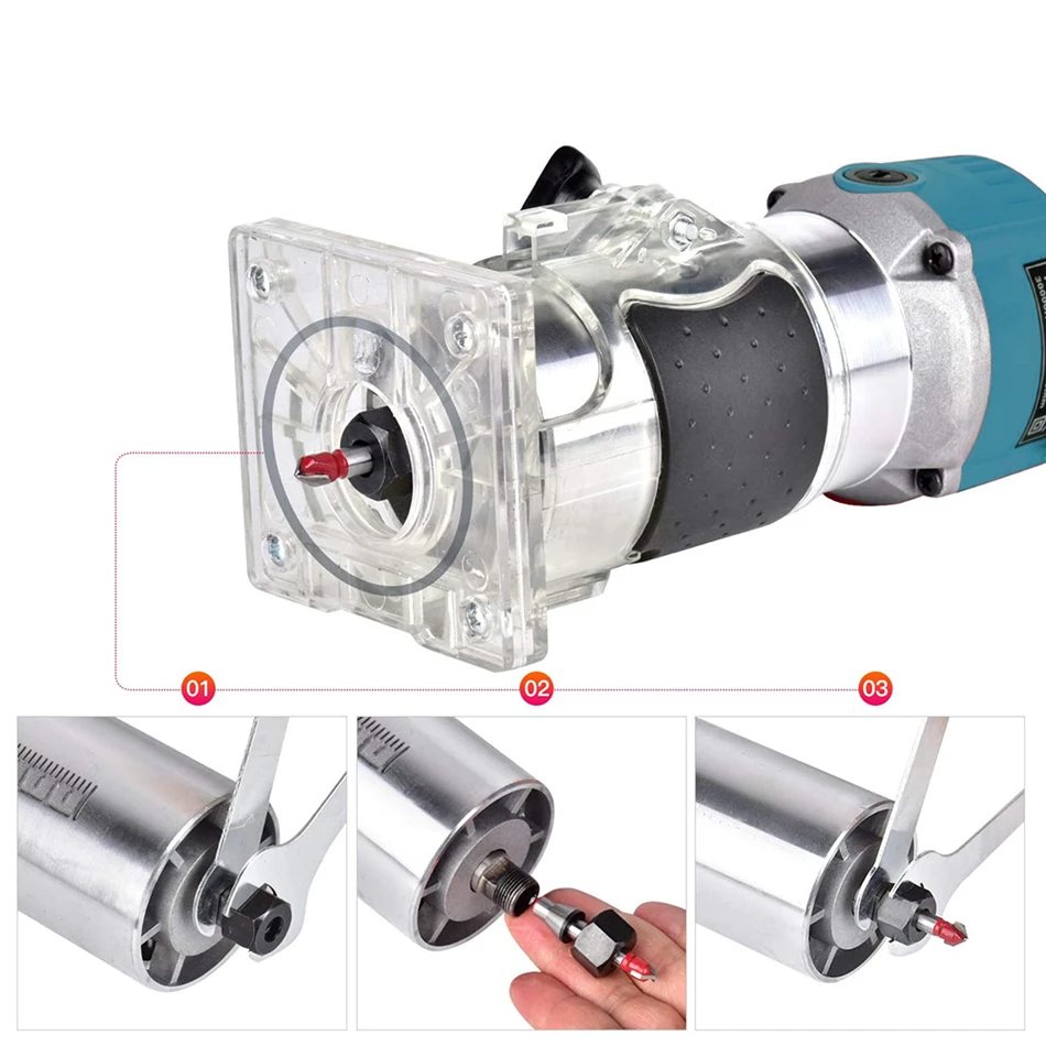 30000rpm Electric Trimmer Wood Milling Machine Carpentry Manual Trimming Tools Woodworking Laminate Trimmer Engraving Slot