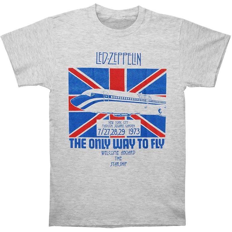 New Summer European and American Style Led Zeppelin Airship Band Punk Rock Retro American Street Men's T-shirt