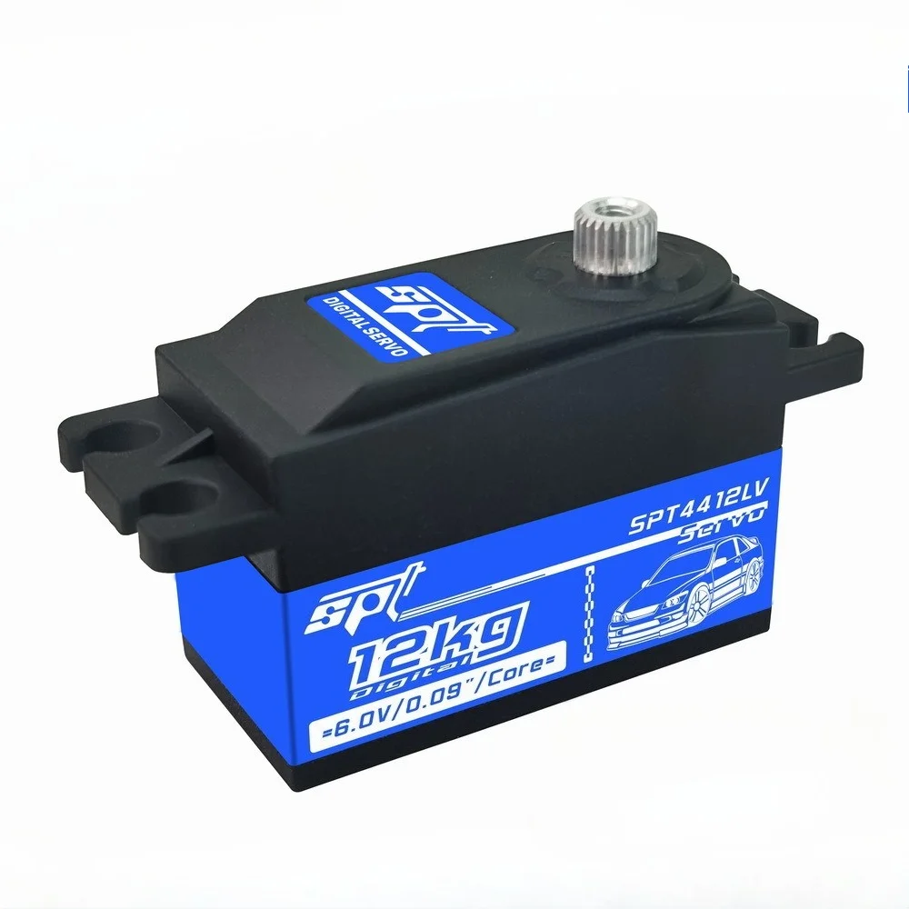 12KG Short Body Servo SPT 4412LV 180° Digital Metal Gear Low Profile for 1:10 1:12 RC Car SCX10 TRX4 Drift Robot Crawler 3D Part