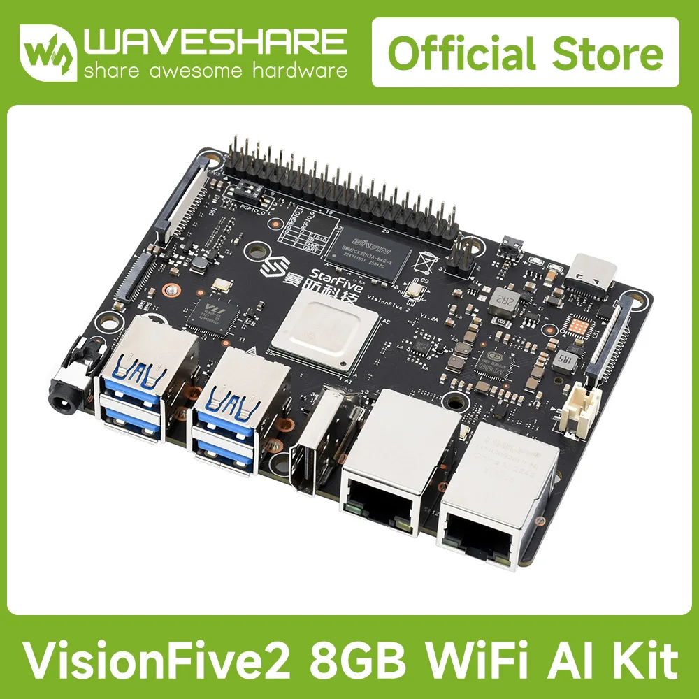 VisionFive2 RISC-V Single Board Computer, StarFive JH7110 Processor With Integrated 3D GPU,Raspberry Pi 5/4 Alternative Solution