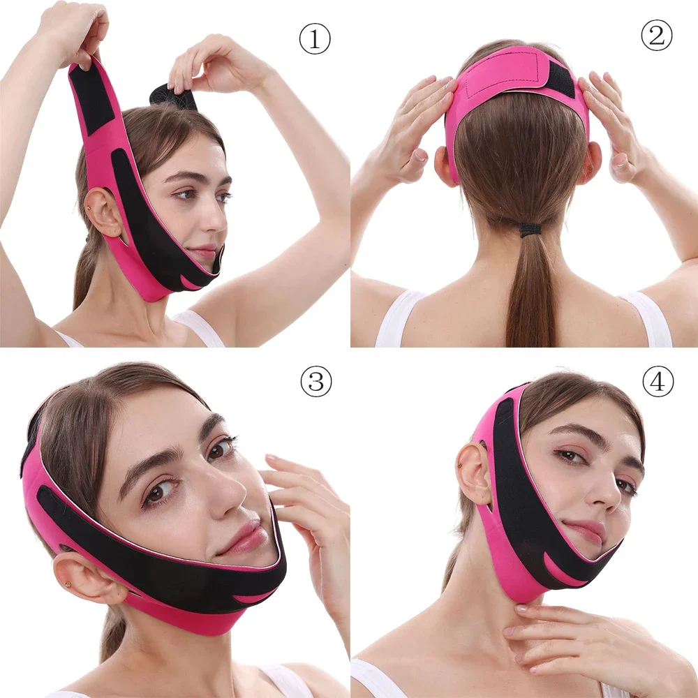 Gezicht Afslanken Bandage V Lijn Facial Shaper Elastische Dubbele Kin Remover Lift Up Riem Gezicht Massager Vrouwen Riem Huid Schoonheidsverzorging