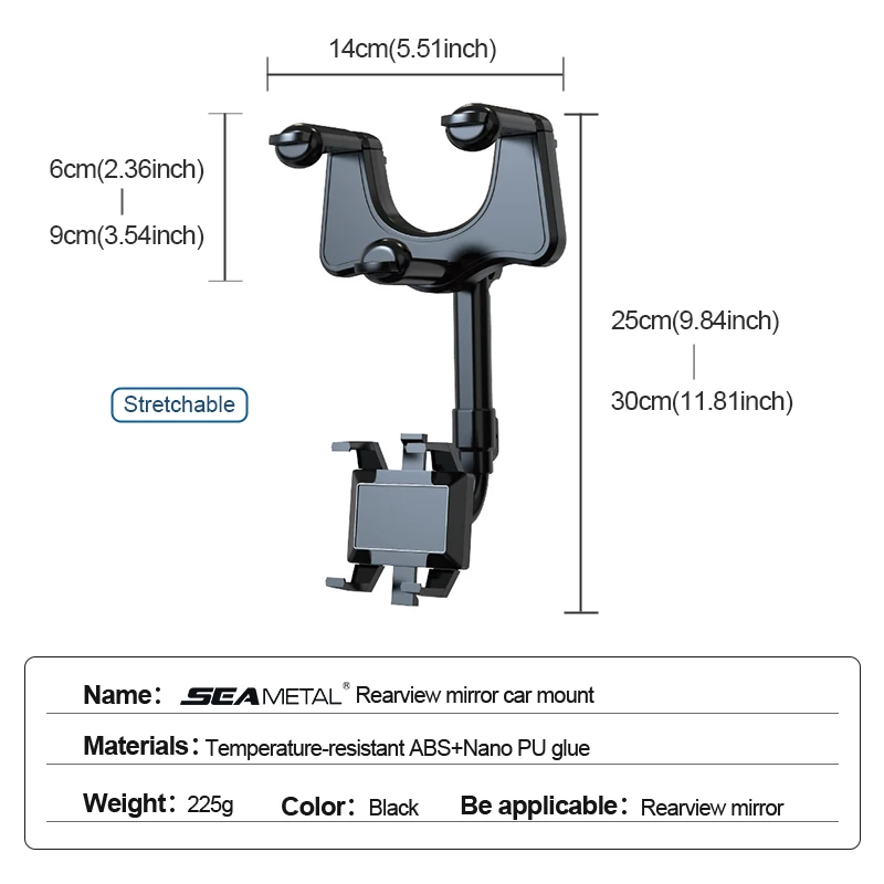 Universal Car Rearview Mirror Phone Holder 360 Degree Rotation For Jac S2 Tablet Mg4 Phone Trimmer In The Car Shockproof Phone