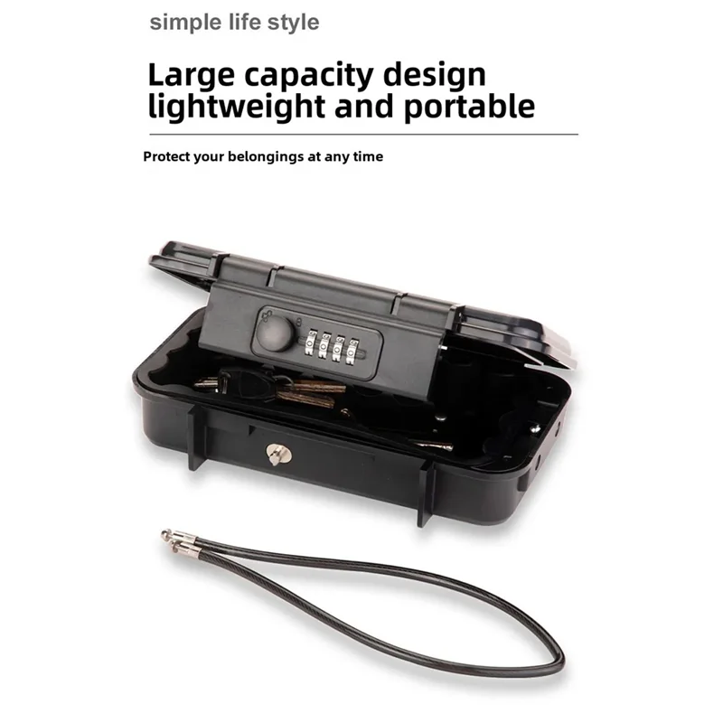 

B34B-Outdoor Portabletravel Safe Box Large Capacity Security Lockbox Waterproof Key Lock Box