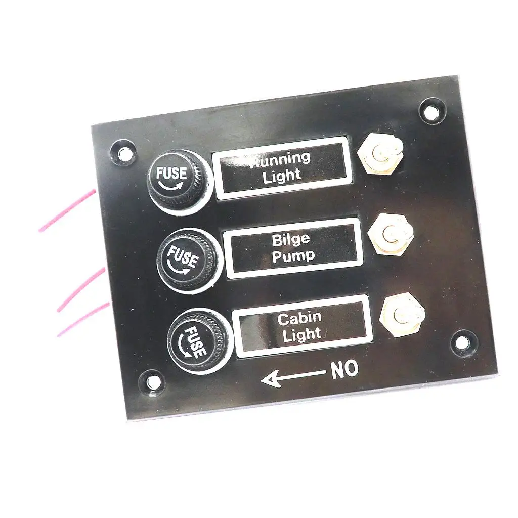 Boat Accessories 3 Gang Fused Switch Panel Pre Wired Marine Electric Module for RV Yacht 12V