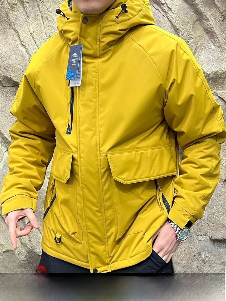 

aphene Technology Windproof Waterproof Men's Hooded Cotton Jaet Autumn Winter Sl Heat Preservation 3D Tailoring