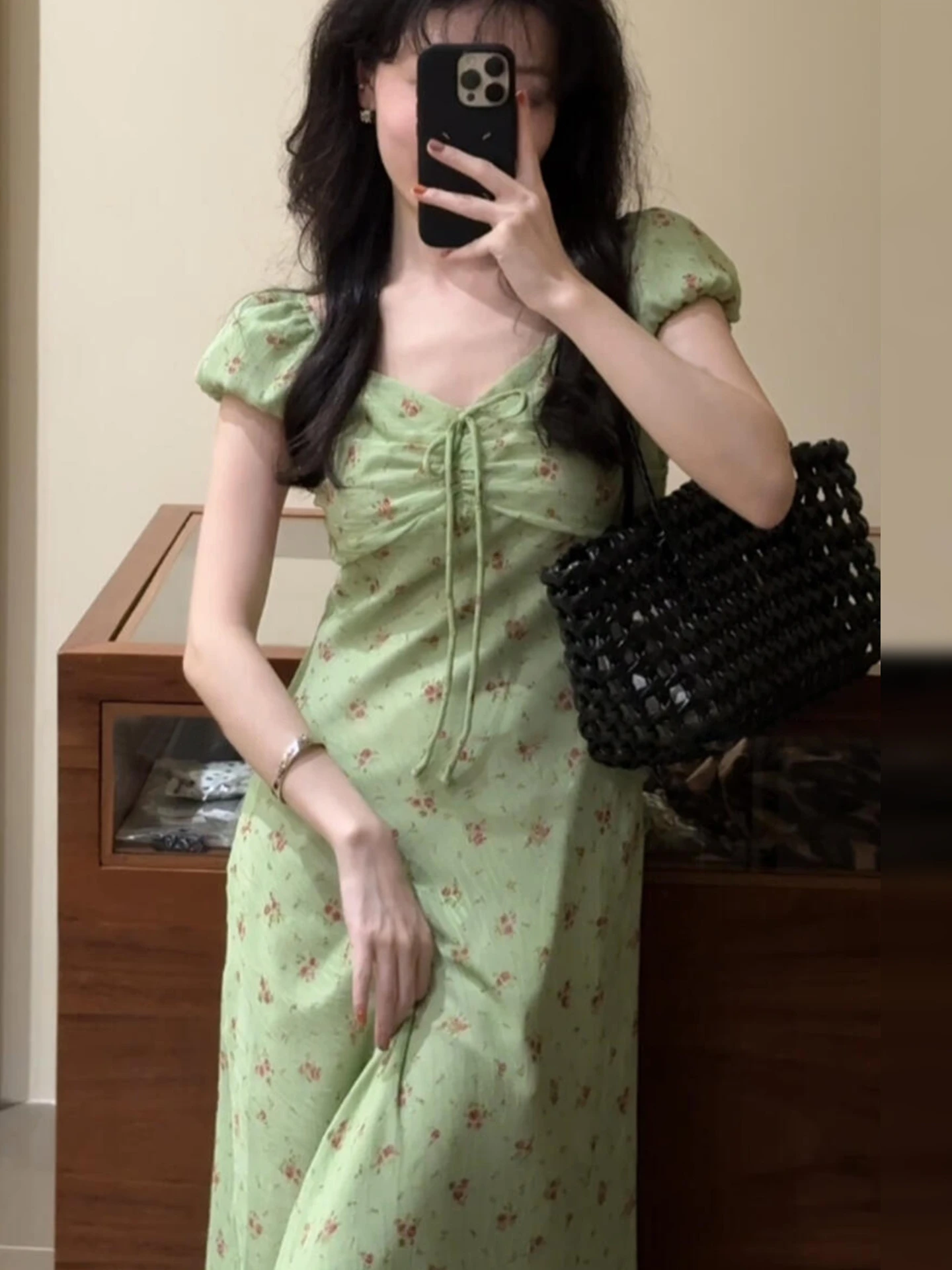 花柄プリント ベルト付き レディース サマー 2025 デザインセンセーション スモールエンス ジェントル ホリデー スレ ロングドレス