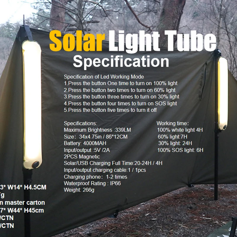 

ZTARX новый уличный воздушный колонный светильник, солнечный надувной светильник, складные водонепроницаемые магнитные лампы для кемпинга, портативные фонари, хит продаж