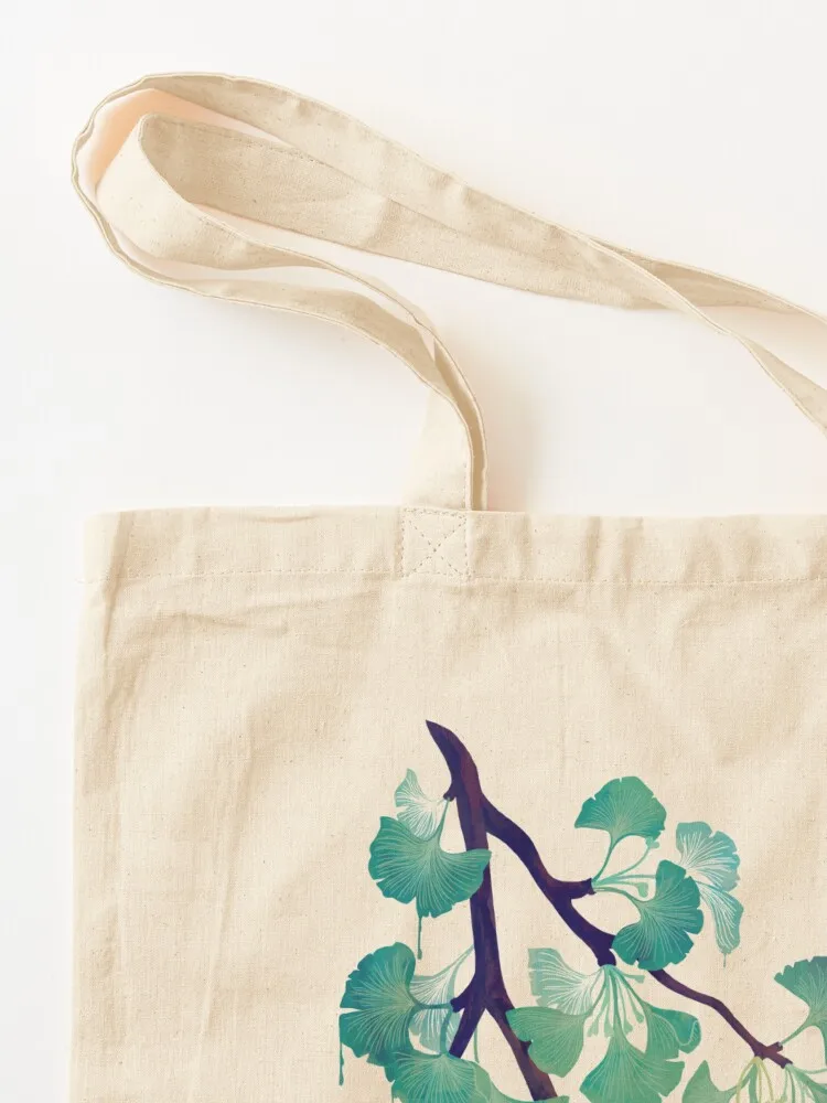 O Ginkgo (on Black) Tote Bag custom canvas bag custom fabric bag Shopper tote custom