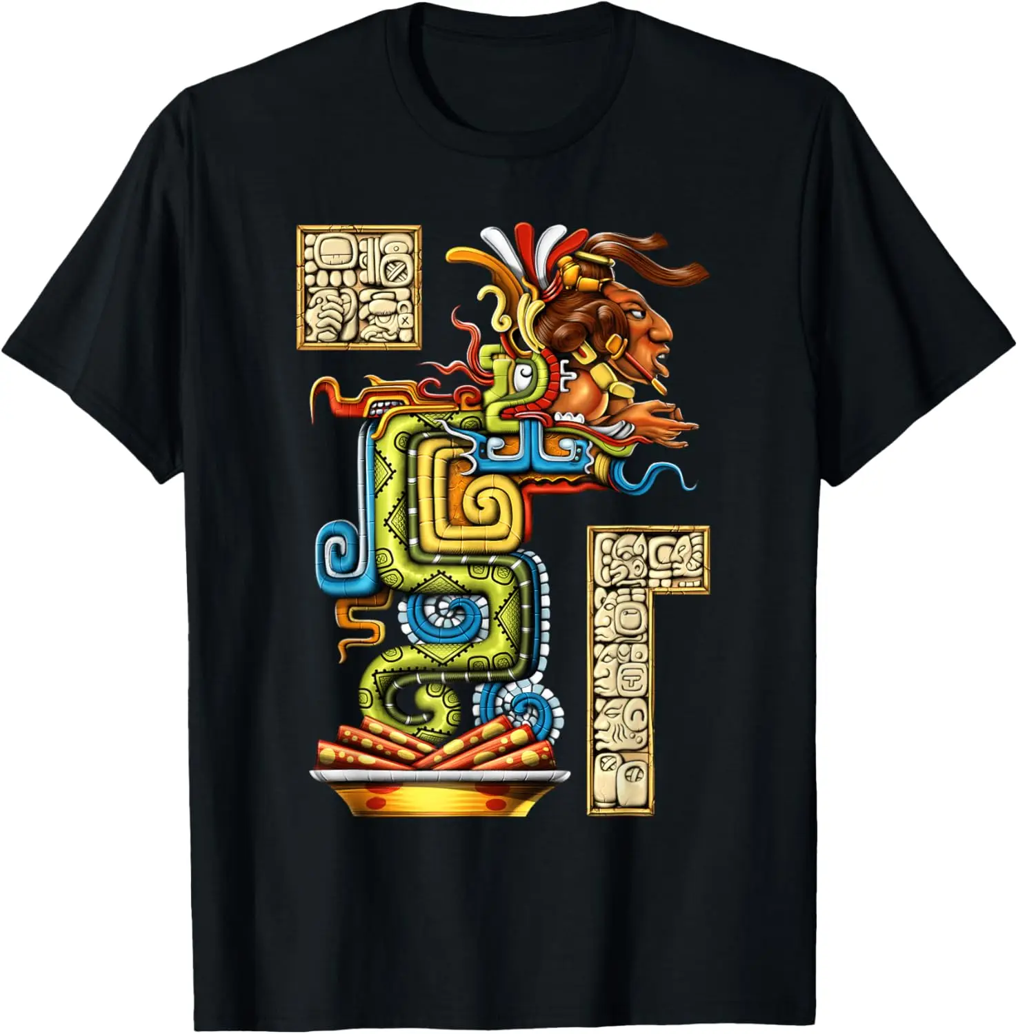 Aztec Pyramid Ancient Aztec Calendar Mayan Symbol T-Shirt