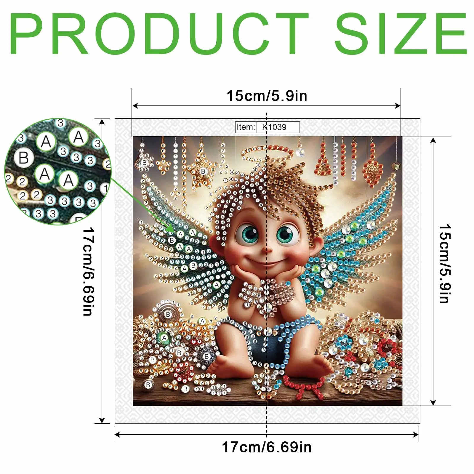 Angel Special Shape Diamond Art Painting Kit for Adult Beginner,Crystal Diamond Special Shape Kit for Home Wall Decoration Gift view 2