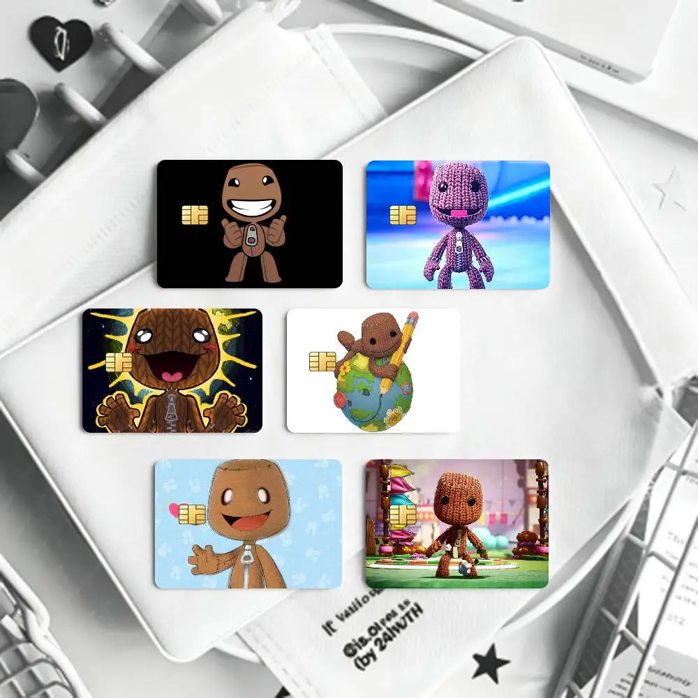Cartoon GAME Funny Sackboy Bank Credit Cards Bus Pass Stickers Cool Decoration Waterproof 4PCS Card