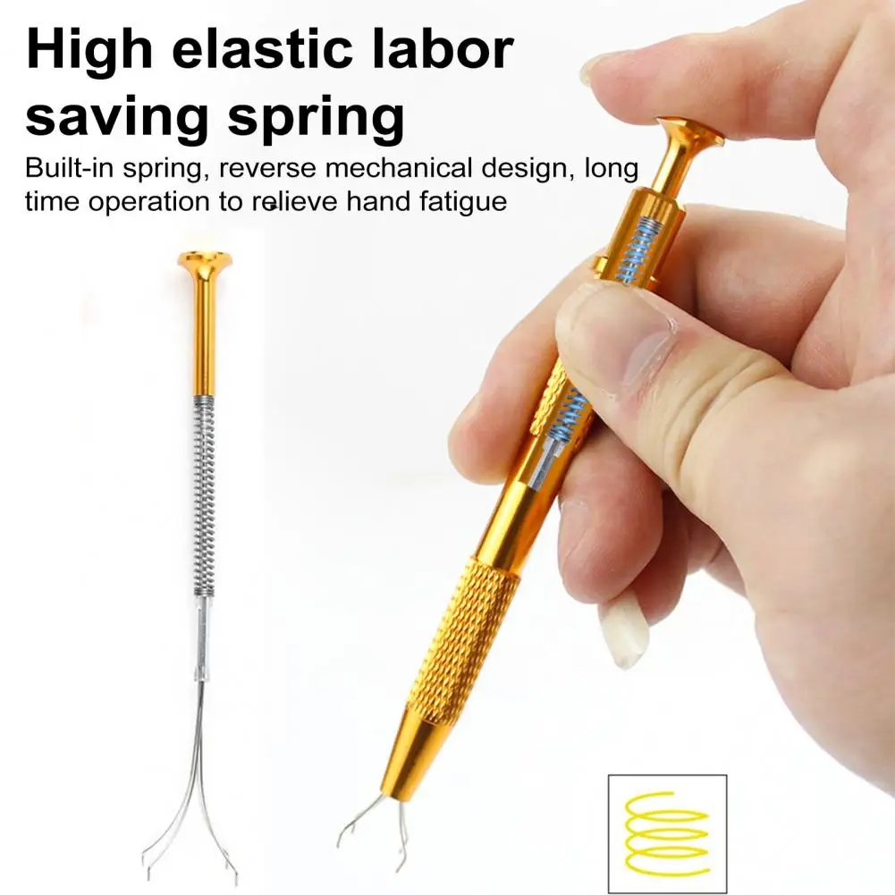 Jewelry Ball Grabber Tool 4-Claw Chip Pickup Tweezers Stainless Steel Retractable Grabber for Pearl Small Parts Jewelry Repair