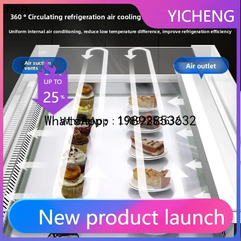 Sandwich display cabinet refrigerated open fruit fishing horizontal island cabinet open
