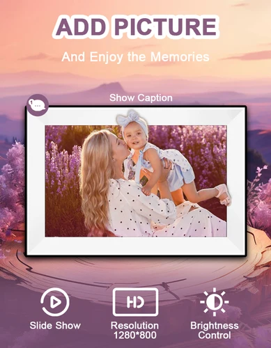 Imagen 2 del producto Marco de fotos Digital Uhale, marco de fotos digital inteligente WiFi de 10,1 pulgadas y 32GB con pantalla táctil HD IPS de 1280x800, regalo de Navidad