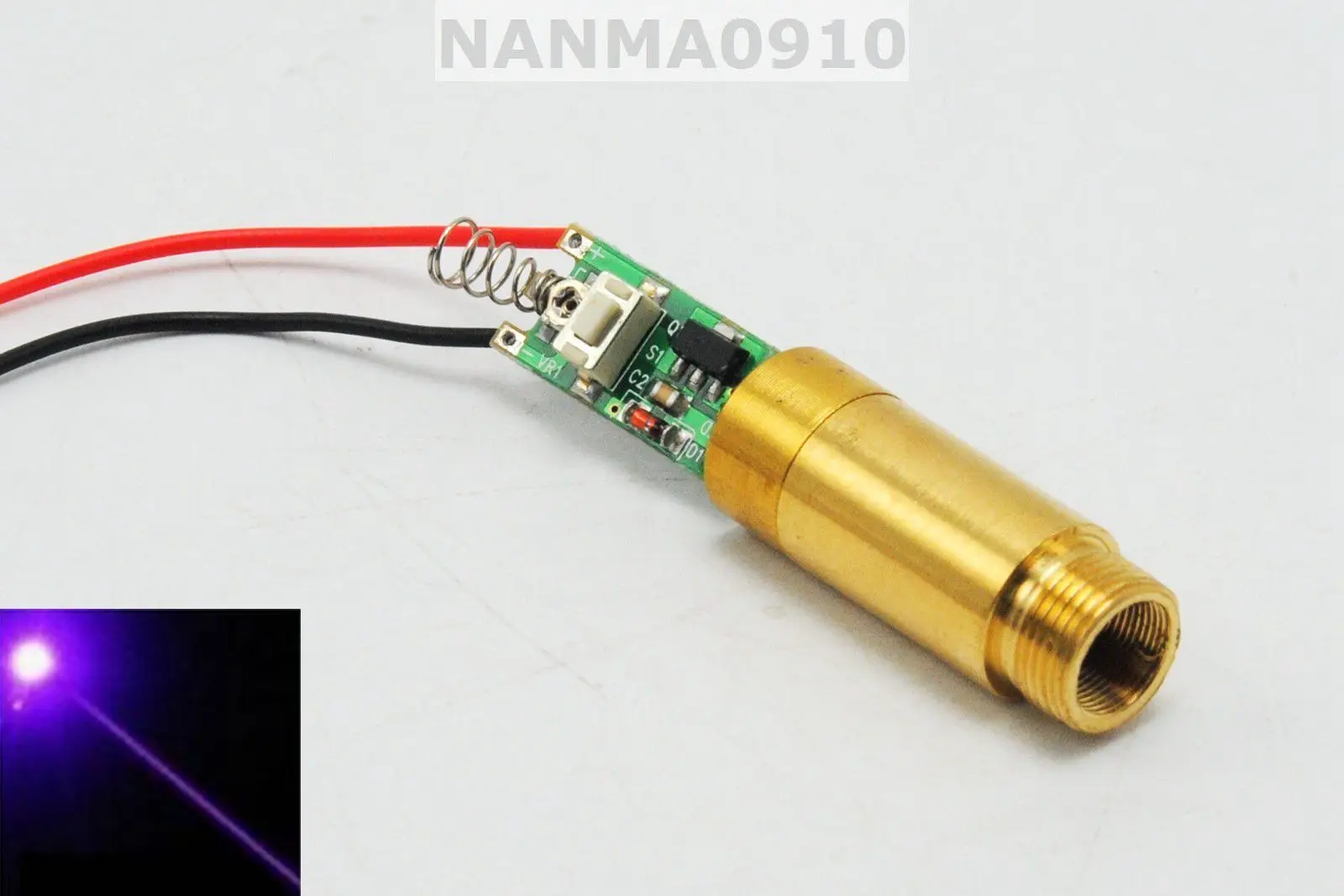 Industrial APC 405nm 100mW Purple Violet/Blue Laser DOT Module 3.7V-4.2V Driver