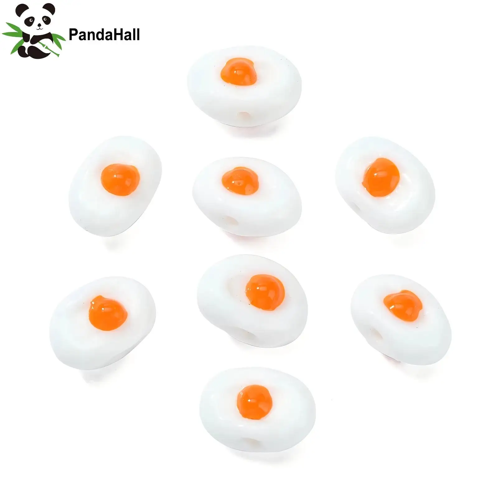 

PandaHall 40Pcs Lampwork Glass White Fried Egg Beads Cooking Food Beads Egg Shaped Beads for Jewelry Bracelet Making DIY Crafts