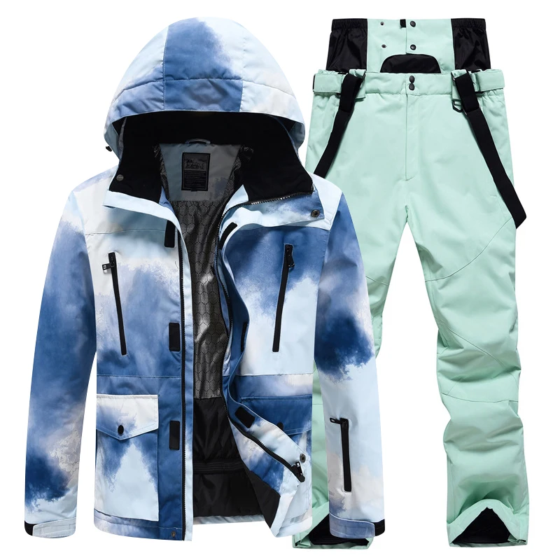 

-30 ℃ men's and women's skiing suit windproof and waterproof skiing suit Outdoor and indoor winter warmth preservation