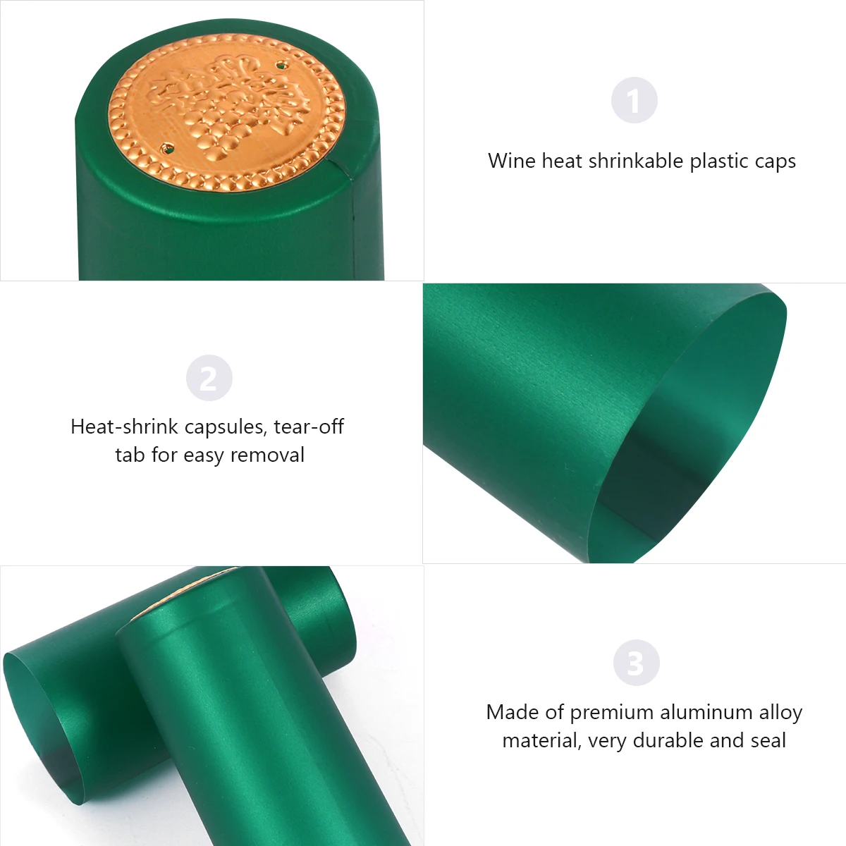 

100pcs Shrink Bottle Film Cap Easy Removal Bottle Heat Shrink Cap Sealer Kitchen Bar Tools