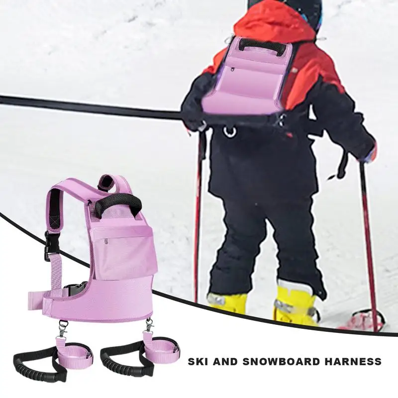 Ski Harness for Kids Adjustable Kids Harness with Leashes Ski Trainer Backpack Outdoor Sports Equipment Skiing Accessories