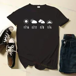 Y2k Sunny 16 Exposure Rule Vintage Camera Analog Photography Unisex Tshirt Printed T-shirt Top Short-sleev Outdoor Clothing