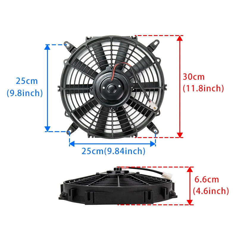 12V 24V Universal 12 inch Electric Cooling Fan Radiator Film Fan  for Street Hot Rod Classic Muscle Car Air Condition Condenser