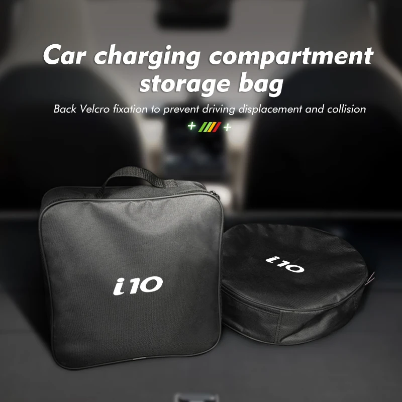 Organizador de cables para cargador de coche Hyundai EV, bolsa de almacenamiento para pistola de carga i10 I10 N Line 2008 2009 2010 2011 2012 2013 2019