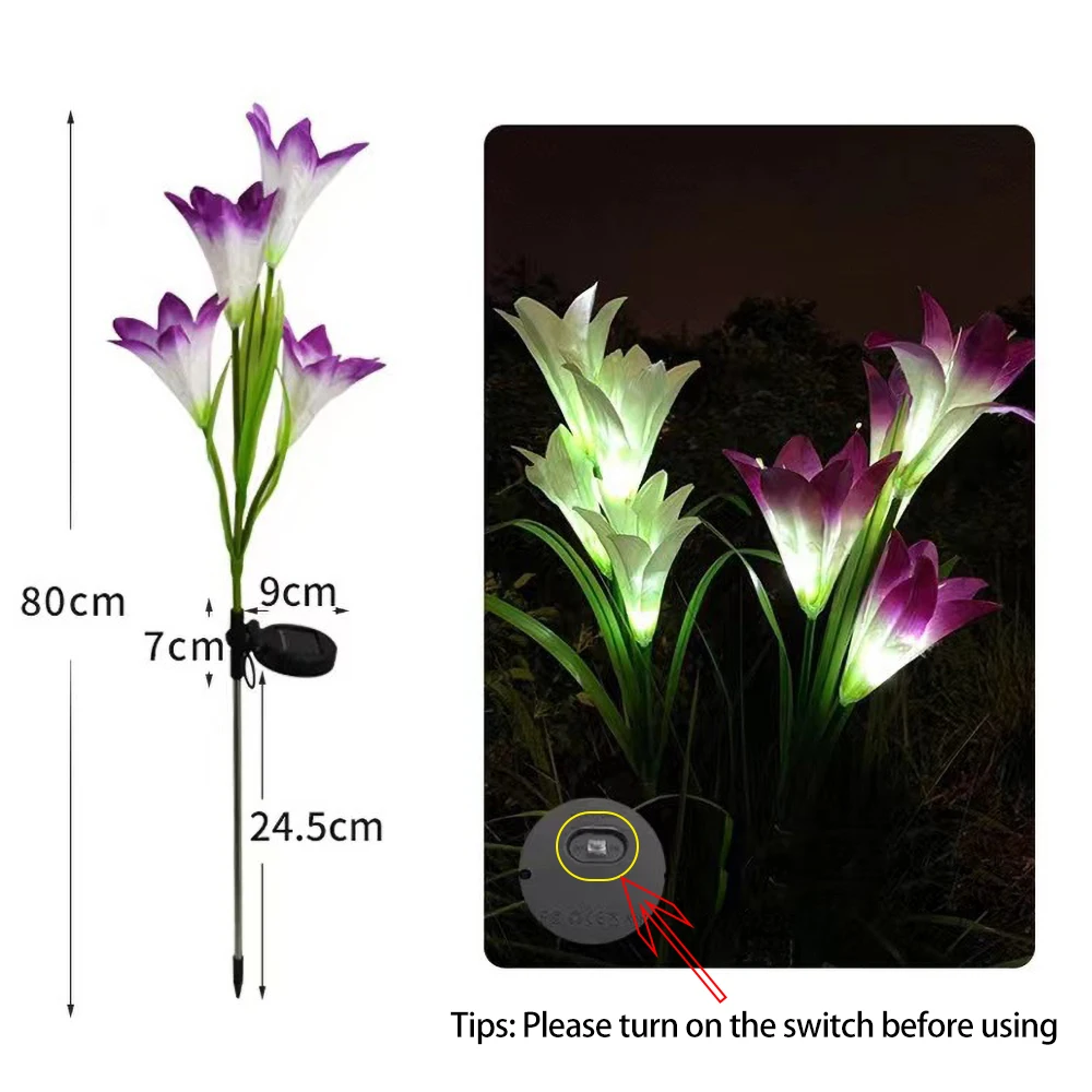 

Outdoor Solar LED Light for Landscape Garden Yard Christmas Decorations Waterproof 7-Color Changing Led Lily Flowers Lawn Lamps