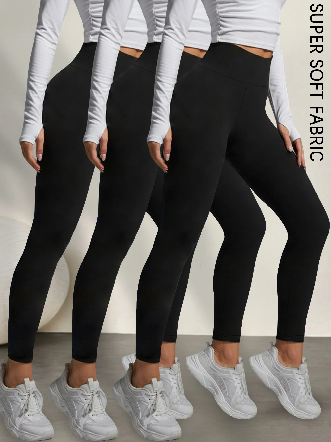 

3 Pack High Waisted Women's Leggings with Tummy Control-Super Soft Comfortable Fit for Yoga Running Workout and Daily Activities