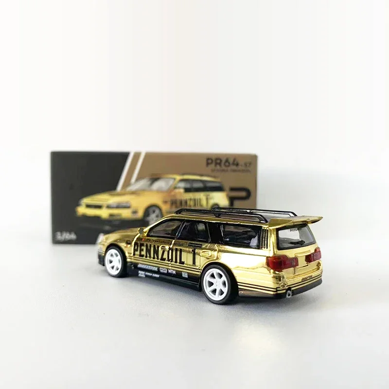 POPRACE 1:64 Model samochodu Stagea Alloy Die-Cast Vehicle Open Hood - GOLD CHROME