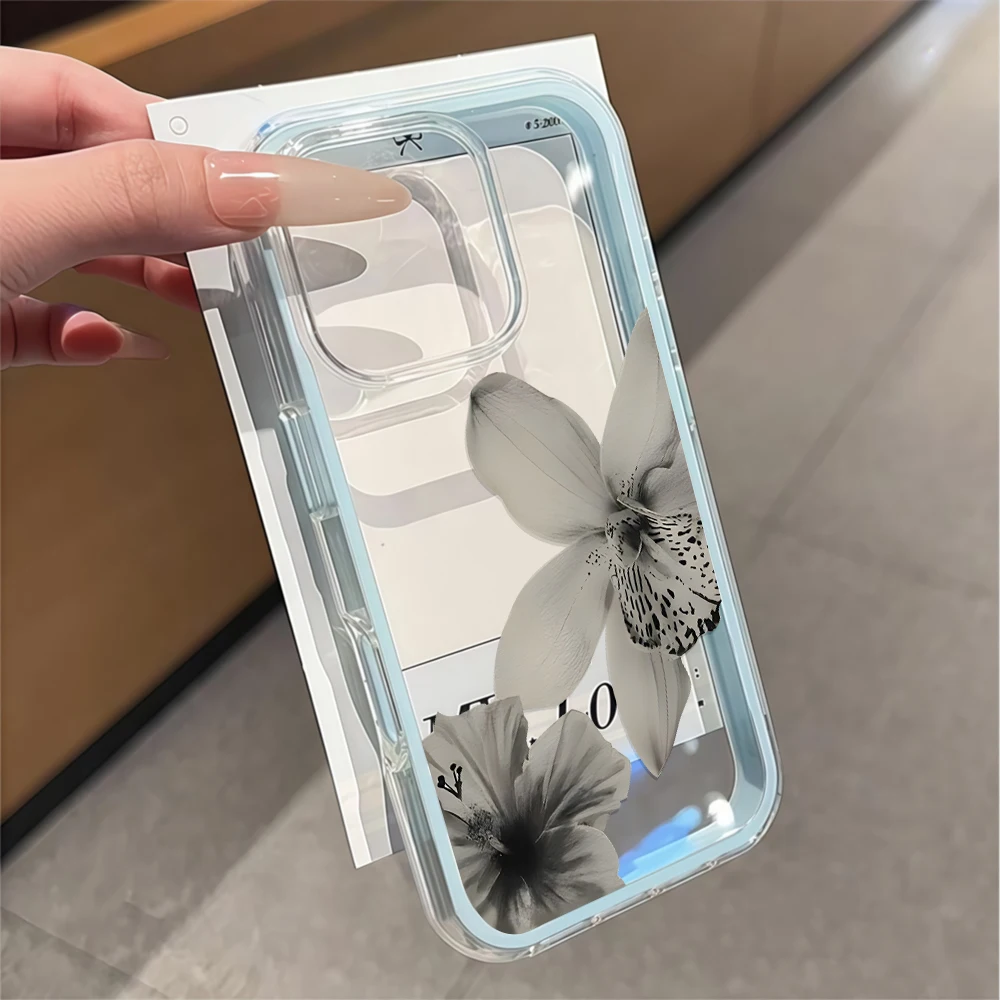 Wabi-Sabi-Stil Blumen-Handyhülle für iPhone 16 14 15 Plus 13 14 15 17 16 12 11 ProMax 16 15 Pro 17 Air Transparente Weiche Hülle – Detail 2