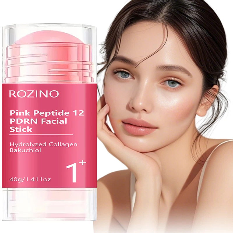 Image of Rozino Feuchtigkeitspflege Pink Peptide 12Pdrn Gesichtsstick, mit einer Weichen Textur, Leicht Aufzutragen, Kompakt und Tragbar für Jede Gelegenheit Zusätzliche Peptide 12 und PDRN-Inhaltsstoffe