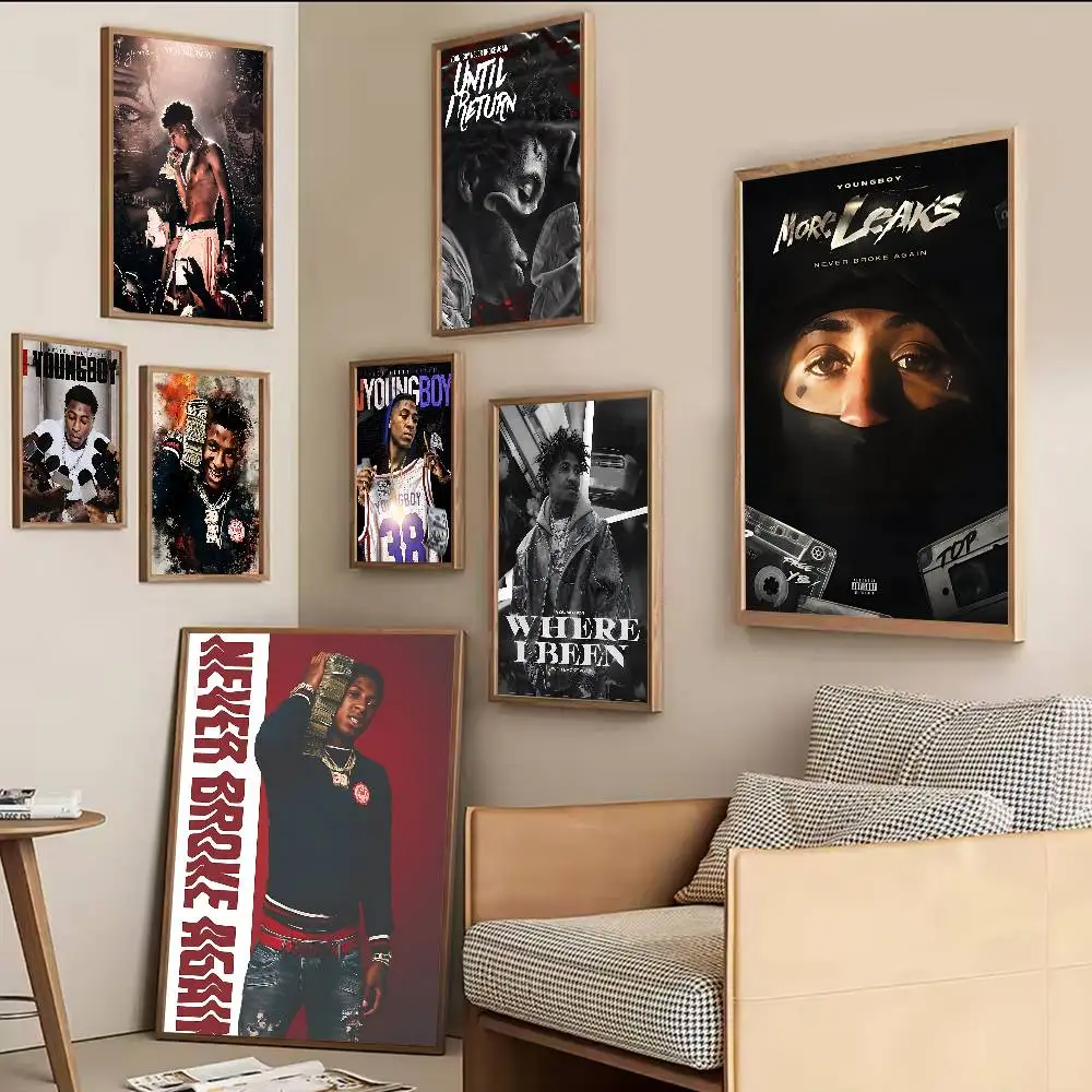 Rapper Youngboy Never Broke Again Classic Vintage Posters HD Quality Wall Art Retro Posters for Home Room Wall Decor