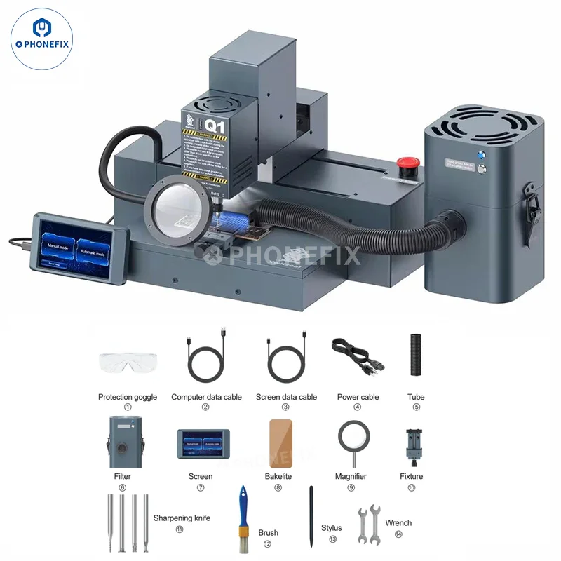 

Xwitzeal Q1 Grinder Smart Chip CNC Grinding Machine for Phone Motherboard CPU Touch Screen IC Camera Ring Cutting Polishing