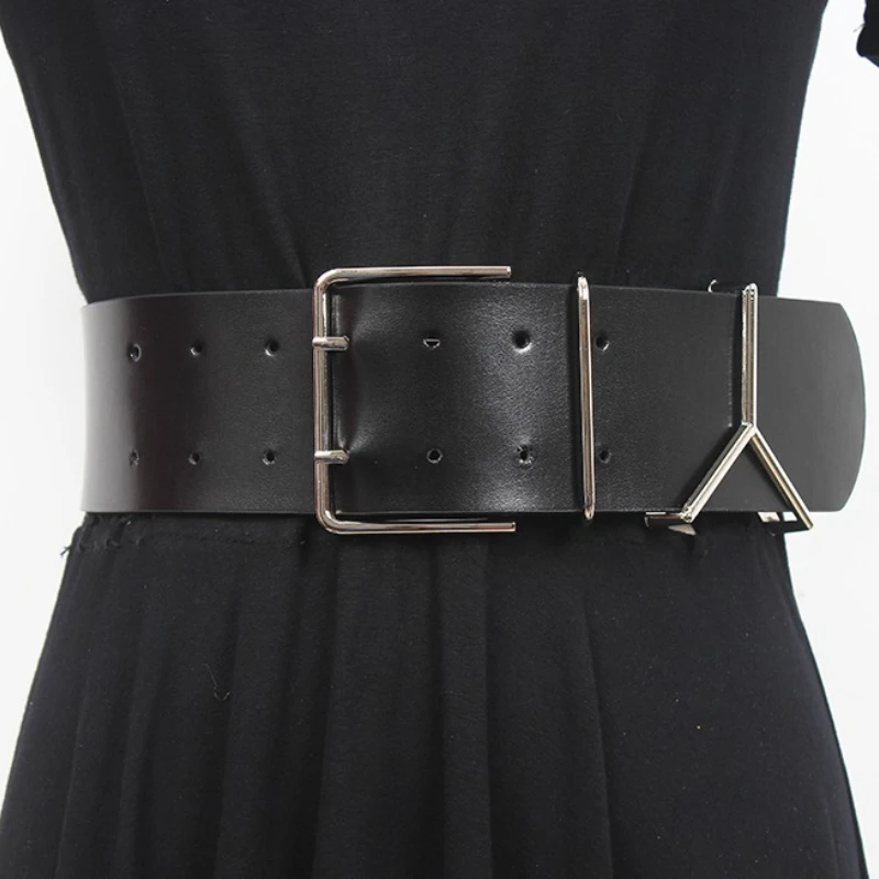 

Женские подиумные модные ретро черные пояса из натуральной кожи, женское платье, корсеты, пояс, украшение, широкие ремни
