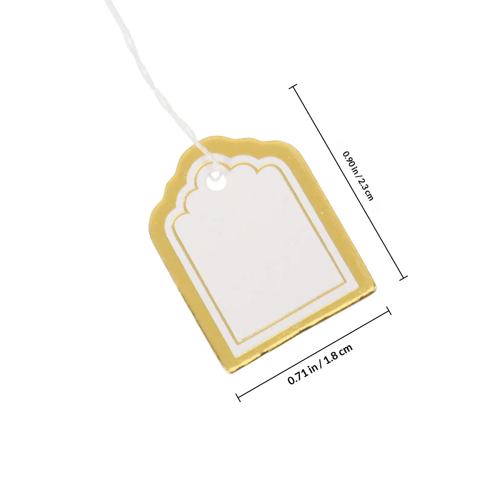 500Pcs Writable Blank Fan-Shaped Paper Tags White Hanging String Price Labels for Jewelry Clothing Display Tags - view 2