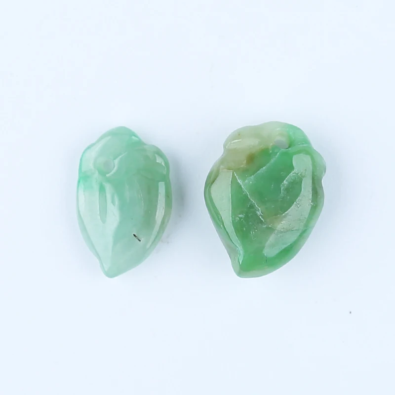 Natural Jadeite Bead Earring Accessories Luxury Sexy Young Girls Fashion Charm Elegant Women Fine Jewelry Gifts 13x10x5mm 1.5g