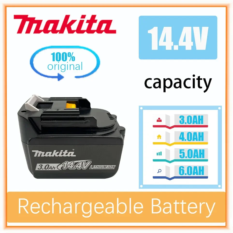 

Makita BL1430 BL1415 BL1440 196875-4 194558-0 195444-8 3.0AH 4.0Ah 5.0AH 6.0Ah 14.4V rechargeable battery for LED indicator