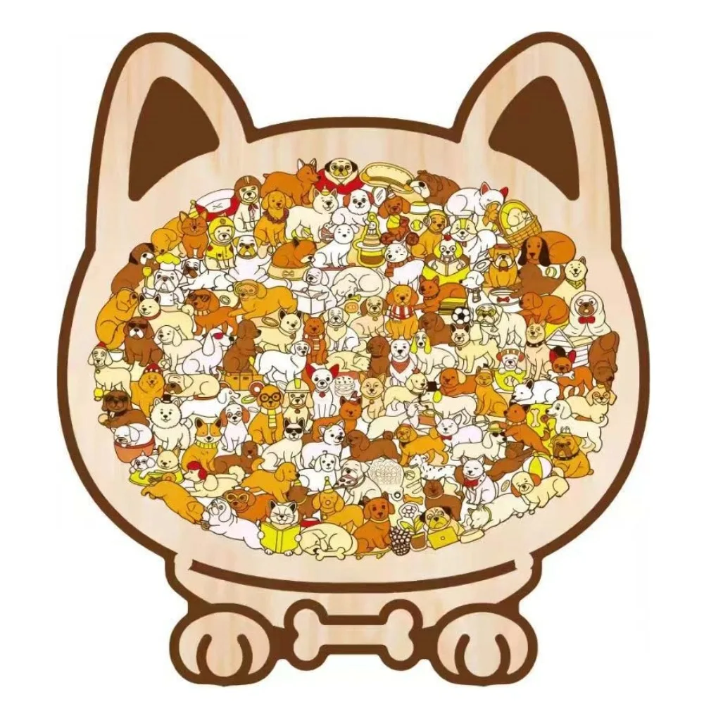 動物の形 犬の形のパズル 思考トレーニング 楽しくて難しい子犬 木製パズル 早期教育 ジグソー