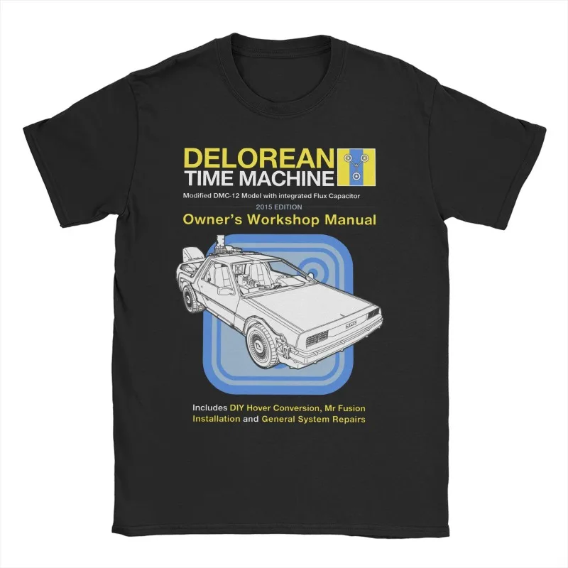 Men Women's Back To The Future Time Machine Retro Logo T Shirt BTTF Pure Cotton Clothing Casual Short Sleeve O Neck Tees T-Shirt