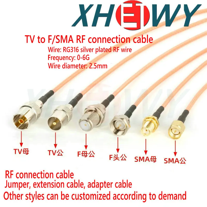 

RG316 RF connection cable SMA to F to TV SMA male/female to f/tv public cable TV adapter extension jumper