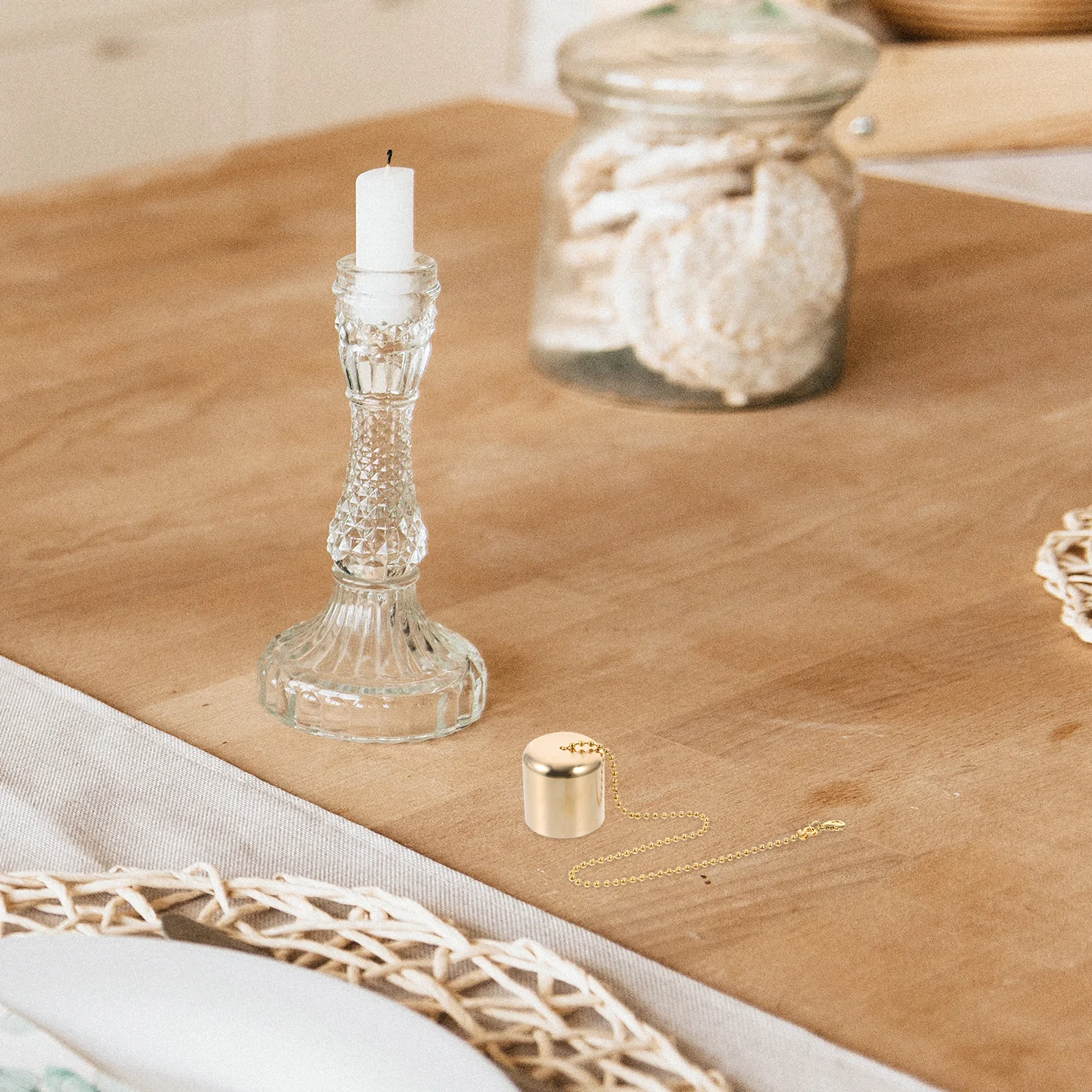 2Pcs Brass Snuffer Covers Metal Extinguisher Tool for Scented Tea Light Jar Aromatherapy Candles Flame